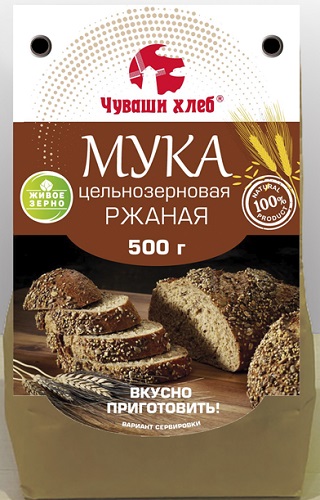 Мука цельнозерновая Ржаная 500г Чуваши Хлеб