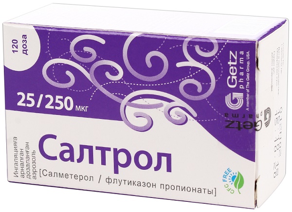 Салтрол аэрозоль 25/250 мкг 120 доз ( сальметерол, флутиказон ) для ингаляций 