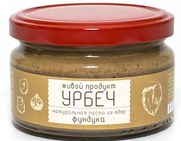 Живой продукт Урбеч из ядер фундука 225г.