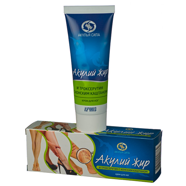 Акулий жир и троксерутин с конским каштаном Крем от варикоза 75г &