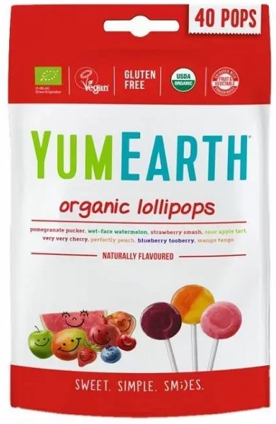 Карамель на палочке Фруктовый Organic Pop 40шт YUMEARTH