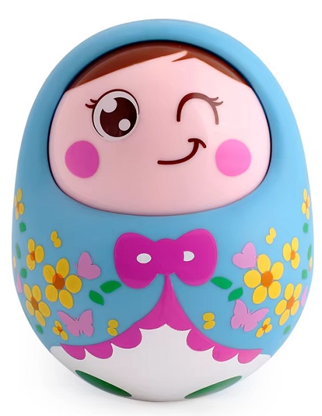 HOLA Игрушка развивающая неваляшка Куколка голубая