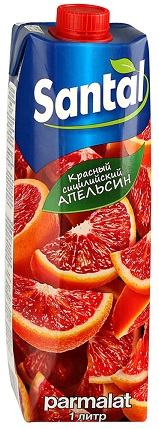 Напиток сокосодержащий из красных сицилийских апельсин Santal 1000мл Prisma