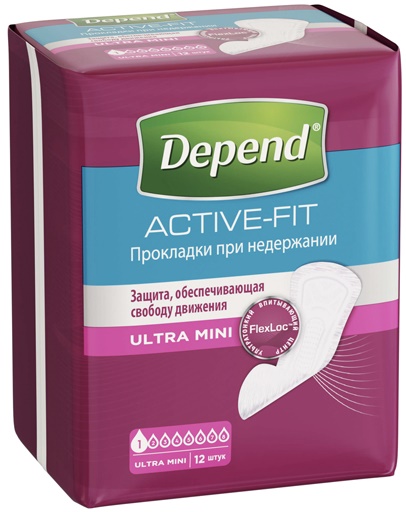 Прокладки Урологические Женские DEPEND Ultra Mini 12 шт