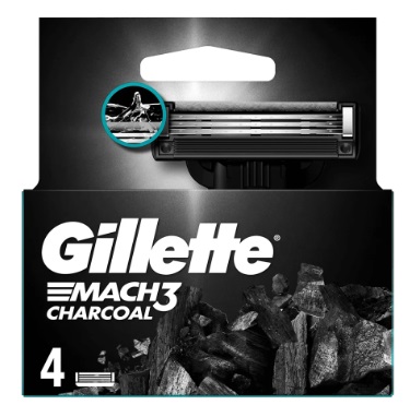 Кассеты сменные GILLETTE Mach3 Charcoal (4шт) 749784