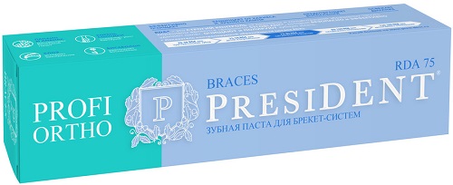 Зубная паста PRESIDENT Profi Ortho для брекет-систем 50мл