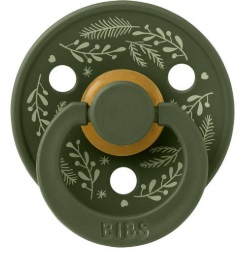 Пустышка латексная 0м+ Bibs Colour Holiday Leaf Hunter Green Sage 0+ арт.10027218