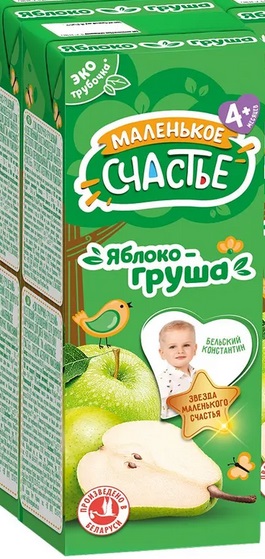 Маленькое счастье Сок Яблоко Груша 200 мл с 4 мес