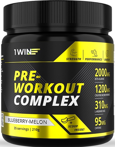 1WIN PRE workout 210г 35порц. Голубика-Дыня Предтренировочный комплекс