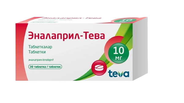 Эналаприл-Тева табл. 10 мг №30 ( эналаприл ) Тева (Упаковка)