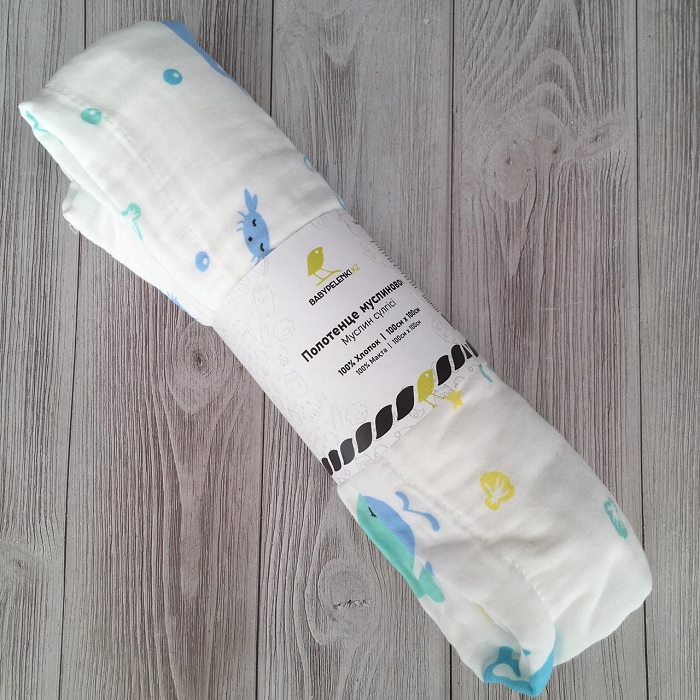 Полотенце Муслиновое BABYPELENKI 100*100 см Подводные Мир