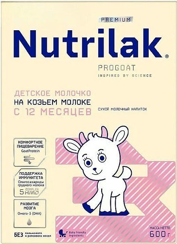 Нутрилак Премиум Progoat 3 600г на КОЗЬЕМ МОЛОКЕ Смесь молочная сухая с 12мес
