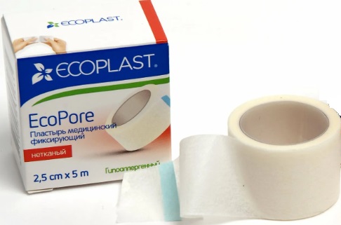 Ecoplast Пластырь медицинский фикс. нетканный EcoPore plus 2.5см*5м