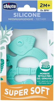 CHICCO Прорезыватель силиконовый Игуана зеленый 2м+