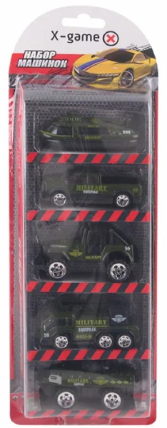 Набор машинок металлических X-Game Kids XGCM5J Военные 5шт