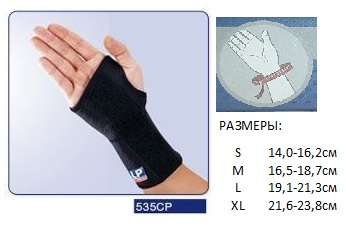 LP SUPPORT 535PCP L Фиксатор на запястье с металлической вставкой