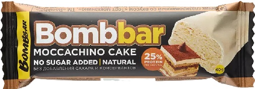 Bombbar Батончик Протеиновый глазир.Торт Моккачино 40г.