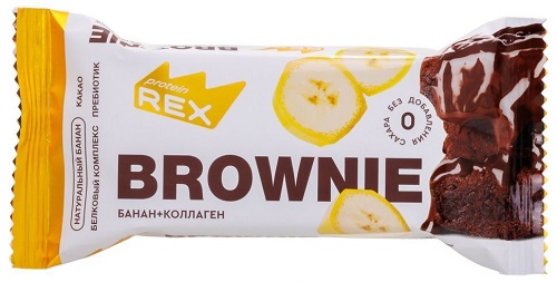 Protein Rex Пирожное Протеиновое Брауни 50г Банан+Коллаген