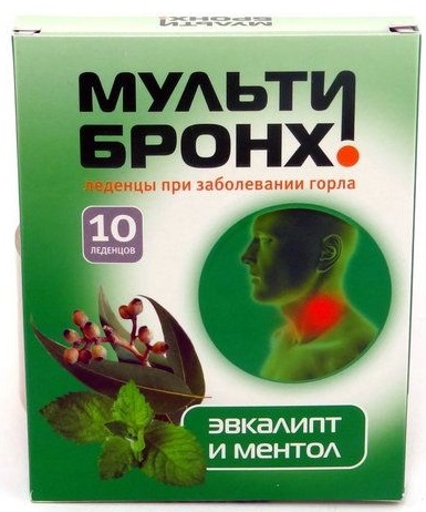 Мульти Бронх пастилки №10 Эвкалипт с Ментолом без сахара