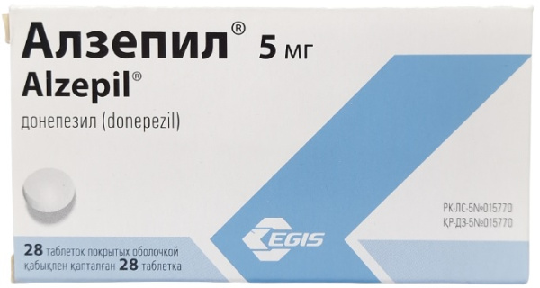 Алзепил табл. 5 мг №28 ( донепезил ) (Упаковка)