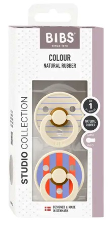 Набор пустышек BIBS Pacifier Studio Colour 2 шт. Ivory Hush Mix 0+ арт.11015103