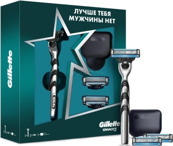Подарочный набор GILLETTE Mach3 со сменными кассетами и чехол 81738522