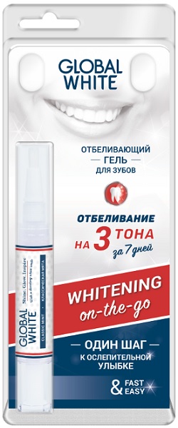 Отбеливающий гель-карандаш для зубов GLOBAL WHITE 5мл