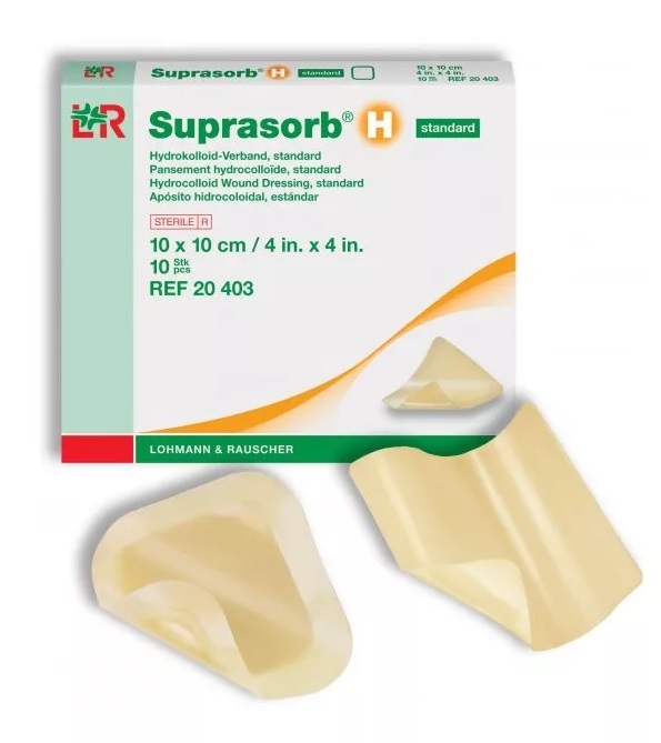 Повязка ранозаживляющая SUPRASORB H 10*10см Гидроколлоидная LR ref20403 (1шт)