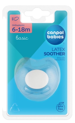 Пустышка Латексная CANPOL BABIES анатомическая Basic 6-18м ( 1 шт ) арт.22/426