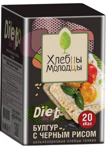 Dieto Хлебцы Цельнозерновые булгур с черным рисом 100г тонкие