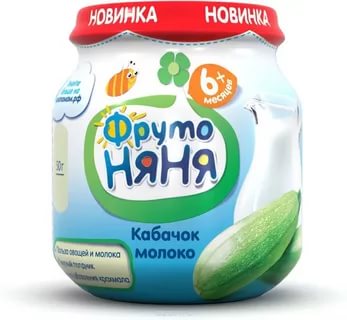 ФрутоНяня Пюре Кабачок молоко 100г стекло с 6 мес.