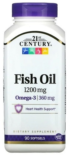 21 Century Рыбий жир 1200мг 90мягких таблеток  &