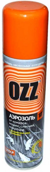Репеллент Аэрозоль от Комаров мошек слепней мокрецов OZZ 100 мл