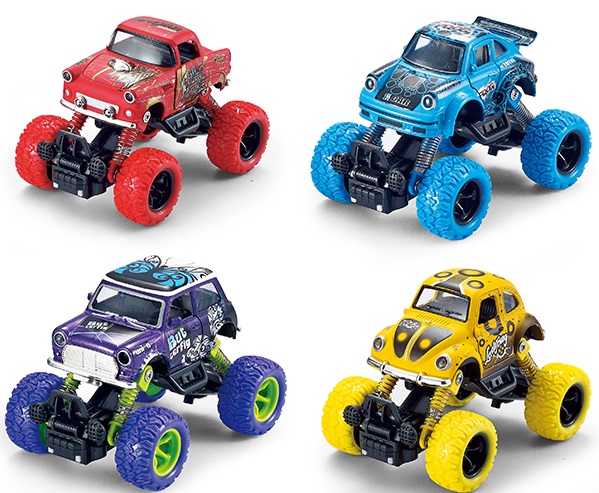 Машинка с большими колесами инерционная 13см Wincars арт.YK-2204