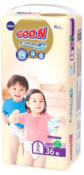 Трусики-подгузники для детей Goo.N Premium Soft №5 (12-17кг) 36шт