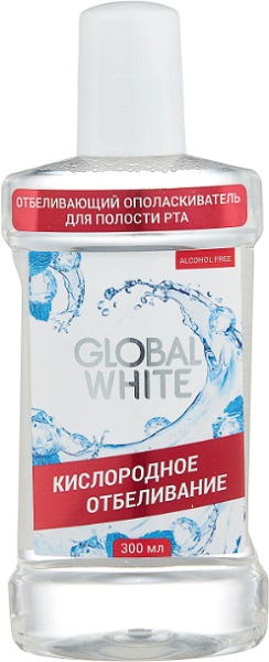 Ополаскиватель для полости рта GLOBAL WHITE Отбеливающий 300мл