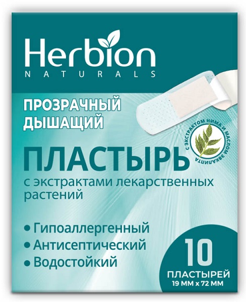 Herbion Нимпласт Прозрачный пластырь 19*72мм №10
