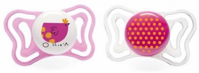 Соска-Пустышка Силиконовая CHICCO 16м+ (2шт) Physio Light Girl с Контейнером