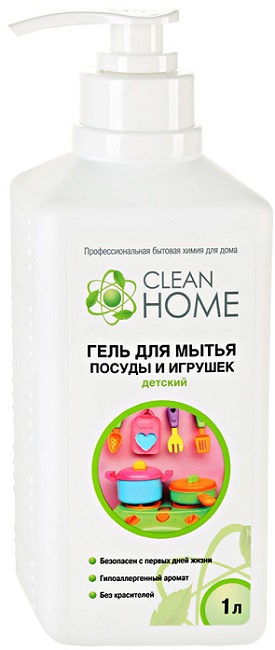 CLEAN HOME Гель для мытья детской посуды и игрушек 1 л