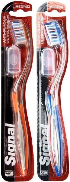 Зубная щетка SIGNAL Anti-Plaque Ultra Reach Medium цв.в асс.