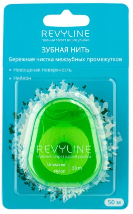Зубная нить REVYLINE нейлон невощеная 50м ( 6415 )