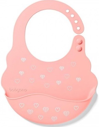 Нагрудник BABYONO 6м+ арт.829/04 Сердечки с регулируемой застежкой