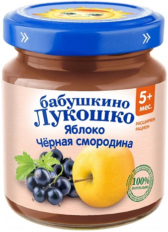 Бабушкино лукошко Пюре Яблоко Черная смородина 100г