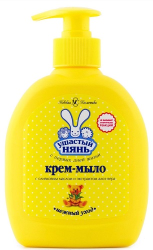 Жидкое крем мыло УШАСТЫЙ НЯНЬ с Оливковым маслом и Алоэ 300мл