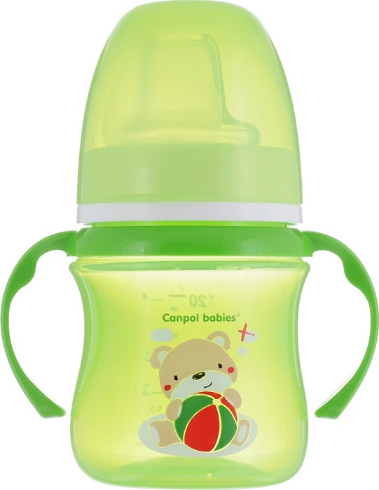 Поильник 6м+ CANPOL BABIES 120 мл с ручками арт.35/207 Зеленый