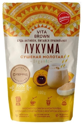Vita Brown Лукума сушеная молотая 100г дой-пак
