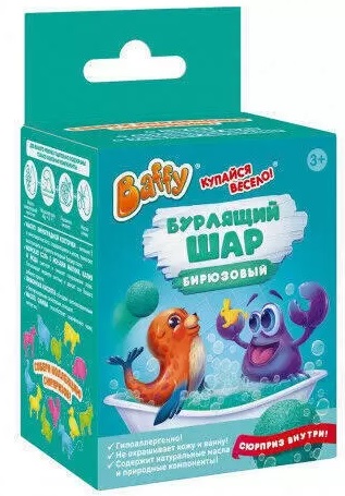 Baffy Бурлящий шар с сюрпризом бирюзовый 70г