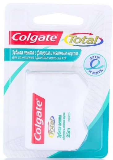 Зубная нить COLGATE Total12 c фтором и Мятный вкус 10 м
