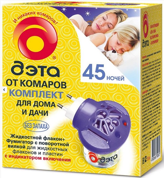 Жидкость от Комаров + фумигатор ДЭТА Бэби 45 ночей Без запаха