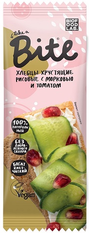 Bite Хлебцы Рисовые с морковью и томатом 30г хрустящие без глютена
